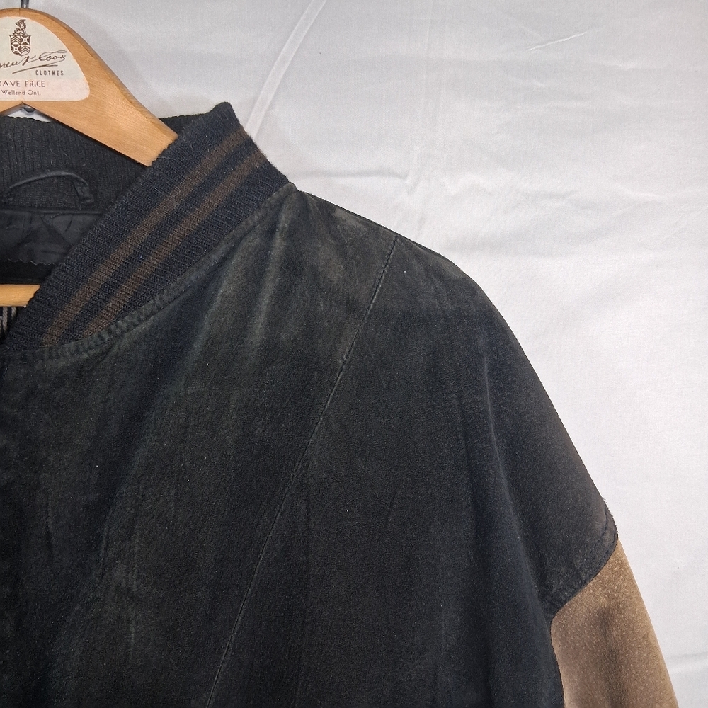 Goldway Men's L/G Suede Leather U2k Distressed Retro Barn Vintage Bomber Jacket - Picture 9 of 12